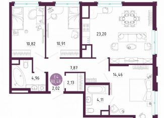 Продается 3-комнатная квартира, 80.5 м2, Тула, Пряничная улица, 7