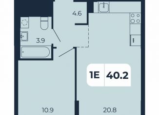 Продам однокомнатную квартиру, 40.2 м2, поселок Верхнетемерницкий, Орбитальная улица, 16К