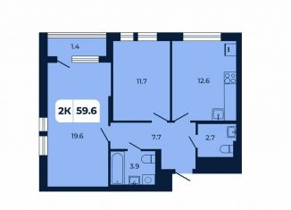 Продам 2-ком. квартиру, 59.6 м2, поселок Верхнетемерницкий