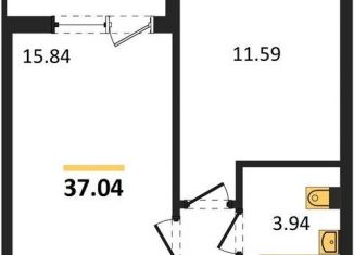 Однокомнатная квартира на продажу, 37 м2, село Новая Усмань, бульвар Художников, 4