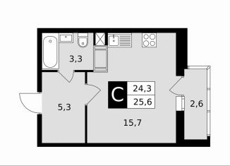 Квартира на продажу студия, 25.6 м2, Подольск, Садовая улица, 14
