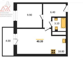 Продам 1-комнатную квартиру, 40.2 м2, село Мирное