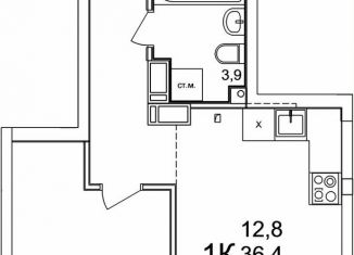 Продажа 1-ком. квартиры, 37.7 м2, деревня Анкудиновка, ЖК КМ Анкудиновский Парк