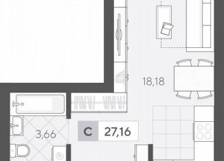 Продам квартиру студию, 27.2 м2, Тюмень, улица Сергея Корепанова, 34