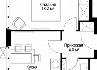 Однокомнатная квартира на продажу, 31.8 м2, деревня Сапроново, микрорайон Купелинка, 7, ЖК Эко Видное 2.0