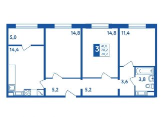 Продам 3-ком. квартиру, 78.2 м2, Республика Башкортостан