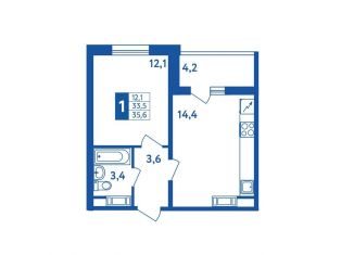 Продажа 1-комнатной квартиры, 35.7 м2, Республика Башкортостан