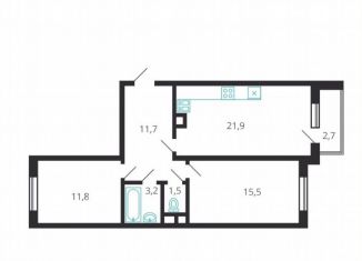 Продается 2-комнатная квартира, 65.9 м2, деревня Митькино, Заречная улица, 4