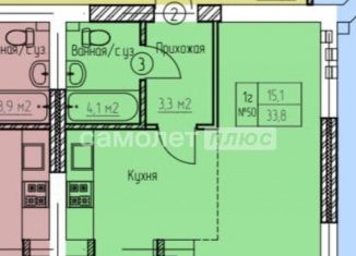 Продается 1-комнатная квартира, 33.8 м2, Октябрьский, улица Островского, 38