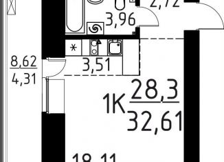 Продам 1-ком. квартиру, 32.6 м2, Томск, улица Вершинина, 58к2
