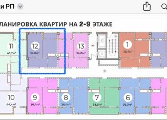 1-ком. квартира на продажу, 34.6 м2, Сочи, улица Цюрупы, 13Д, микрорайон Новый Сочи
