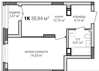 Продается 1-комнатная квартира, 35.9 м2, Нижний Новгород, метро Горьковская