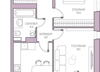 Продается двухкомнатная квартира, 59.3 м2, Пенза, Ленинский район