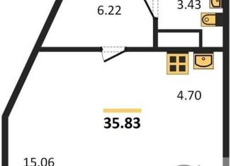 Продам квартиру студию, 35.8 м2, Новосибирск, Ипподромская улица, 1/1, метро Площадь Ленина