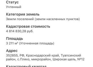 Продажа земельного участка, 32.1 сот., поселок городского типа Новомихайловский