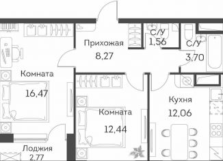 Двухкомнатная квартира на продажу, 55.9 м2, Москва, ЖК Аквилон Бисайд