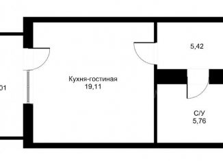 Квартира на продажу студия, 30 м2, Тюмень, улица Федюнинского, 64к2, ЖК Три Богатыря
