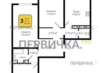 Продается 3-комнатная квартира, 87 м2, Воронеж, ЖК Новое Подгорное, улица Серафима Саровского, 179к1