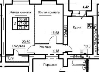 Продажа двухкомнатной квартиры, 73.9 м2, Орёл, Ливенская улица, 33к1