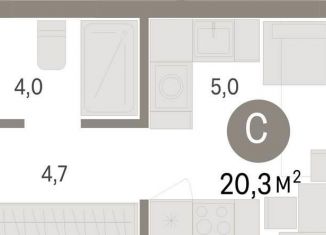 1-ком. квартира на продажу, 20.3 м2, Новосибирск, улица Аэропорт, 23стр, ЖК Авиатор