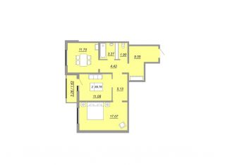 Продается 2-ком. квартира, 65.8 м2, Оренбург, жилой комплекс Осенний Лист, 6, Промышленный район