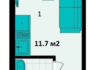 1-комнатная квартира на продажу, 11.7 м2, Москва, улица Космонавтов, Алексеевский район