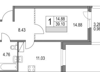 Продам 1-комнатную квартиру, 42.4 м2, Санкт-Петербург, метро Пионерская, Коломяжский проспект