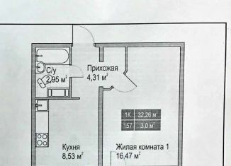 Сдается однокомнатная квартира, 35.3 м2, Нижний Новгород, проспект Кораблестроителей, 58к1, ЖК Корабли