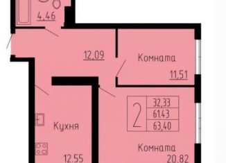 Продается 2-ком. квартира, 63.4 м2, Самара, ЖК Королёв, Пролетарская улица, 150