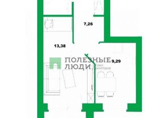 1-комнатная квартира на продажу, 38 м2, село Зубово, улица Игоря Талькова, 4