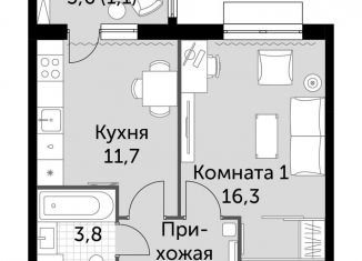 Продаю однокомнатную квартиру, 38.3 м2, посёлок Развилка, Римский проезд, 7