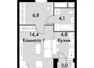 Продам квартиру студию, 31.1 м2, посёлок Развилка, ЖК Римский