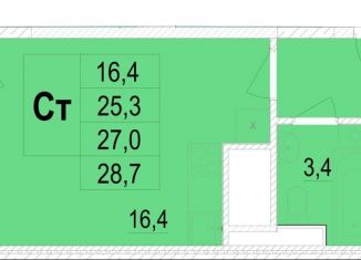 Продажа 1-комнатной квартиры, 27 м2, Мытищи, улица Академика Каргина, 25, ЖК Отрадный