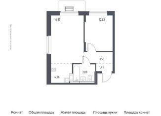 Продам 1-комнатную квартиру, 40.4 м2, Московская область, жилой комплекс Прибрежный Парк, к6.1