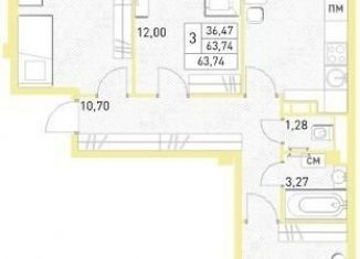 Продаю 3-ком. квартиру, 63.7 м2, Балашиха, жилой комплекс Столичный, к23, ЖК Столичный