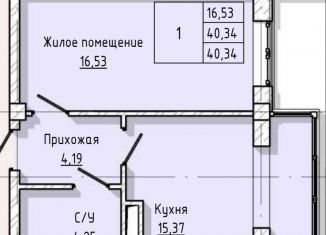 Продам однокомнатную квартиру, 32.3 м2, Нальчик, улица А.А. Кадырова, 24А, ЖК Молодёжный