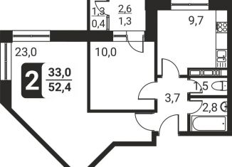 Продажа 2-ком. квартиры, 52.4 м2, посёлок Развилка, жилой комплекс Три Квартала, к13, ЖК Три Квартала