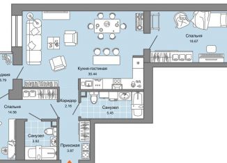 Продам 2-ком. квартиру, 82 м2, Екатеринбург, метро Чкаловская