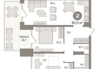 Продается 3-ком. квартира, 82 м2, Тюмень, ЖК Речной Порт, Причальная улица, 11