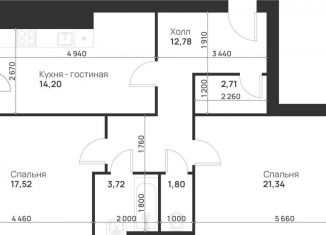 Продается 2-комнатная квартира, 77.4 м2, деревня Нижняя Китаевка