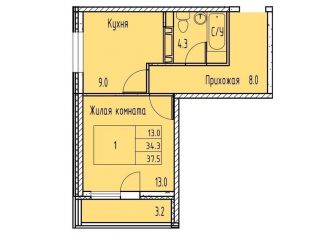 1-комнатная квартира на продажу, 37.5 м2, Ростовская область, проспект Маршала Жукова, 18