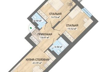 2-комнатная квартира на продажу, 75.2 м2, Екатеринбург, ЖК Просторы