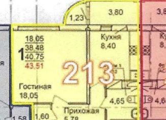 Продаю 1-комнатную квартиру, 43.5 м2, Балашиха, ЖК Алексеевская Роща, улица Дмитриева, 4