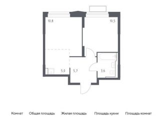 Продажа однокомнатной квартиры, 35.6 м2, Московская область, жилой комплекс Квартал Строгино, к1