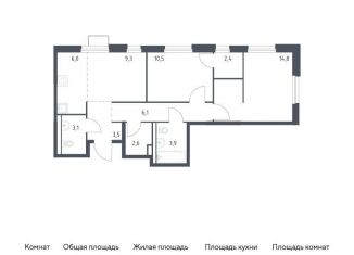 Трехкомнатная квартира на продажу, 62.2 м2, Приморский край, улица Сабанеева, 1.3