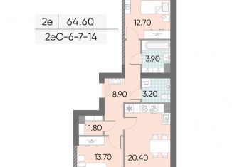 Продается 2-комнатная квартира, 64.6 м2, Москва, жилой комплекс Обручева 30, к1, метро Калужская