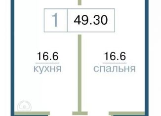 1-комнатная квартира на продажу, 49.3 м2, Красноярск, Железнодорожный район