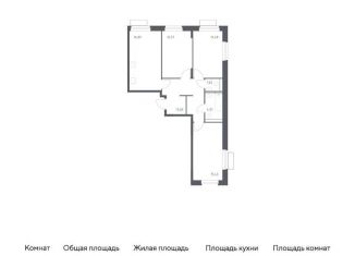 Продаю трехкомнатную квартиру, 76.1 м2, Московская область, жилой комплекс Квартал Строгино, к2