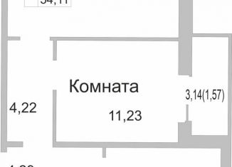 2-комнатная квартира на продажу, 54.1 м2, Псковская область, улица Героя России Досягаева, 5