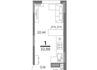 Продам однокомнатную квартиру, 32.9 м2, Рязанская область